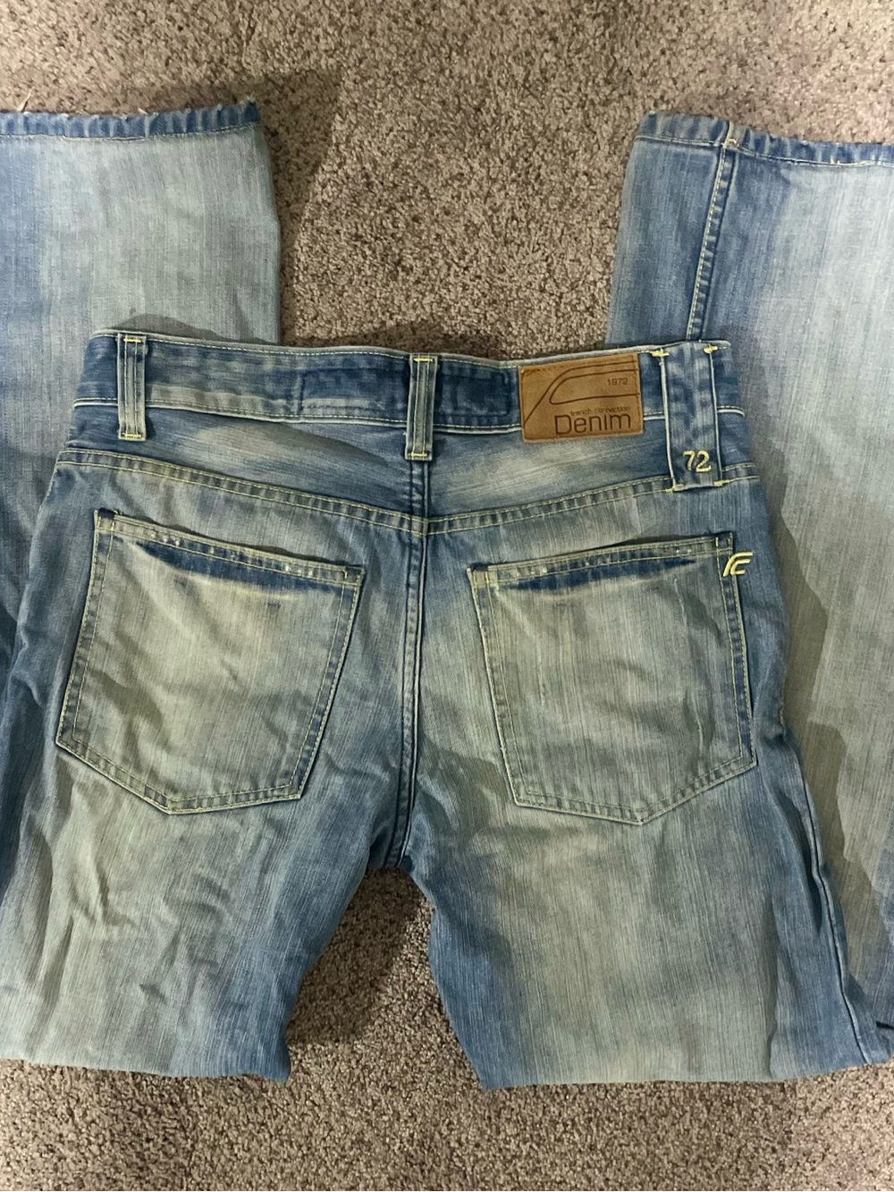 French Connection F Denim Straight Leg Jeans W30 L34 Light Wash Y2K Vintage